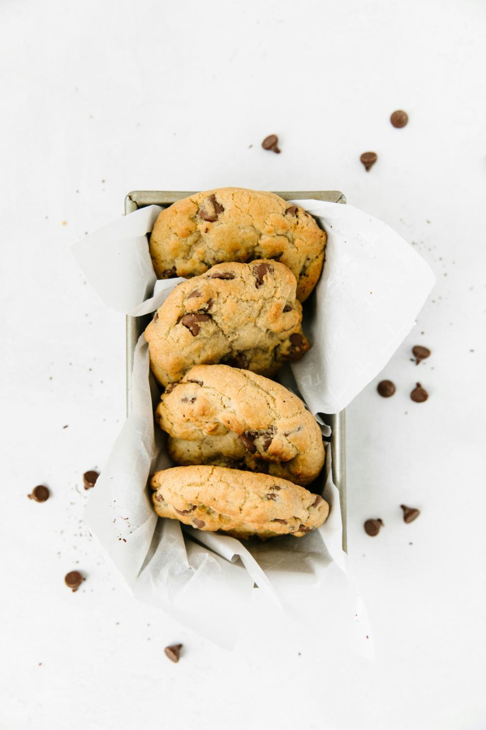 Stack of baked cookies on a table