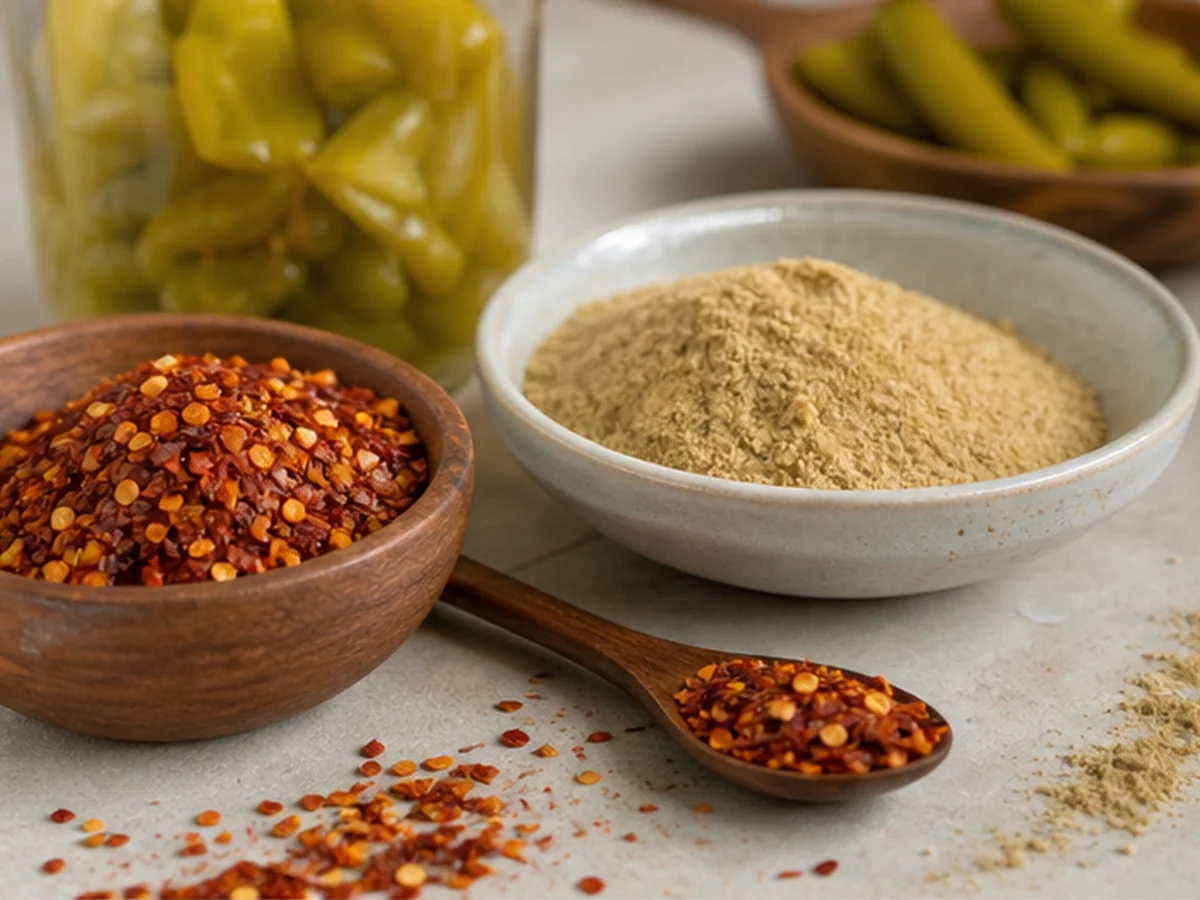 Banana Peppers arranged in a natural kitchen scene