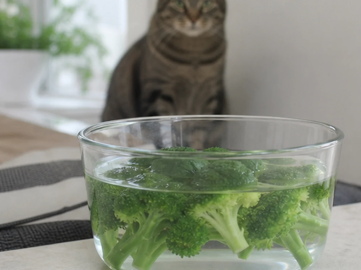 Broccoli Stems arranged in a natural kitchen scene