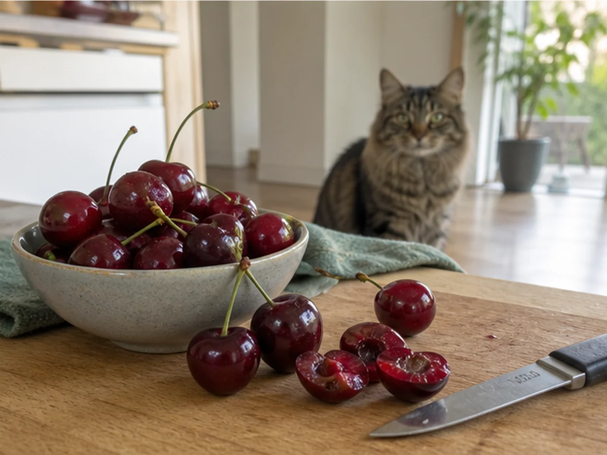 Secure kitchen storage scene involving cherries