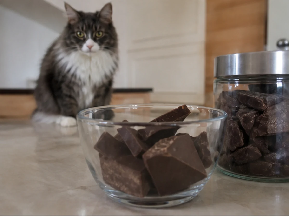Secure kitchen storage scene involving chocolate