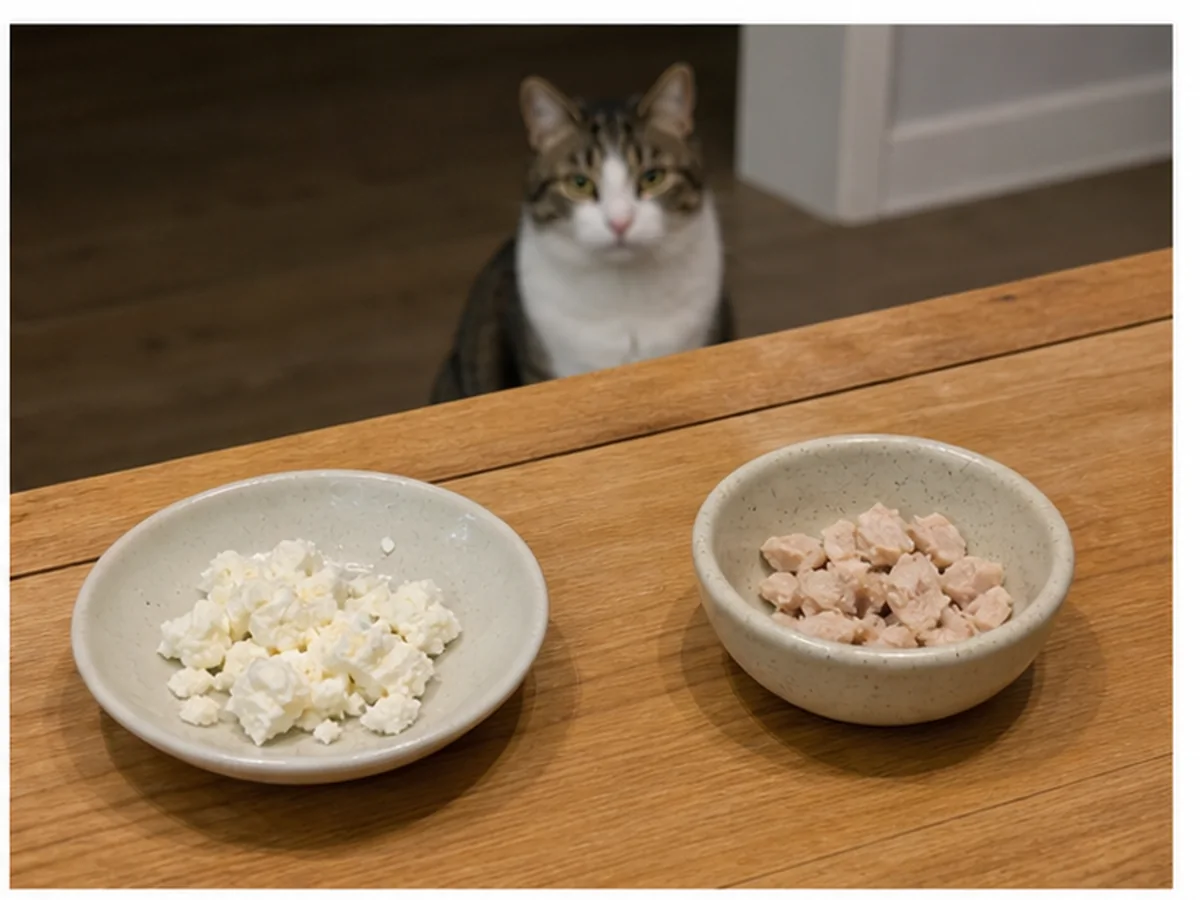 Cat safely separated from eggshells in a household scene about what to tell the clinic