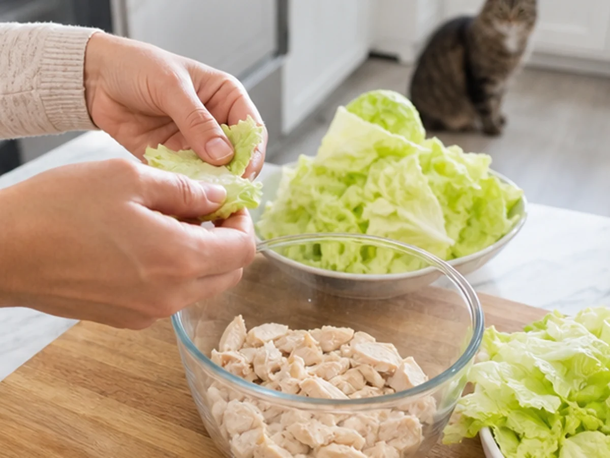Lettuce arranged in a natural kitchen scene