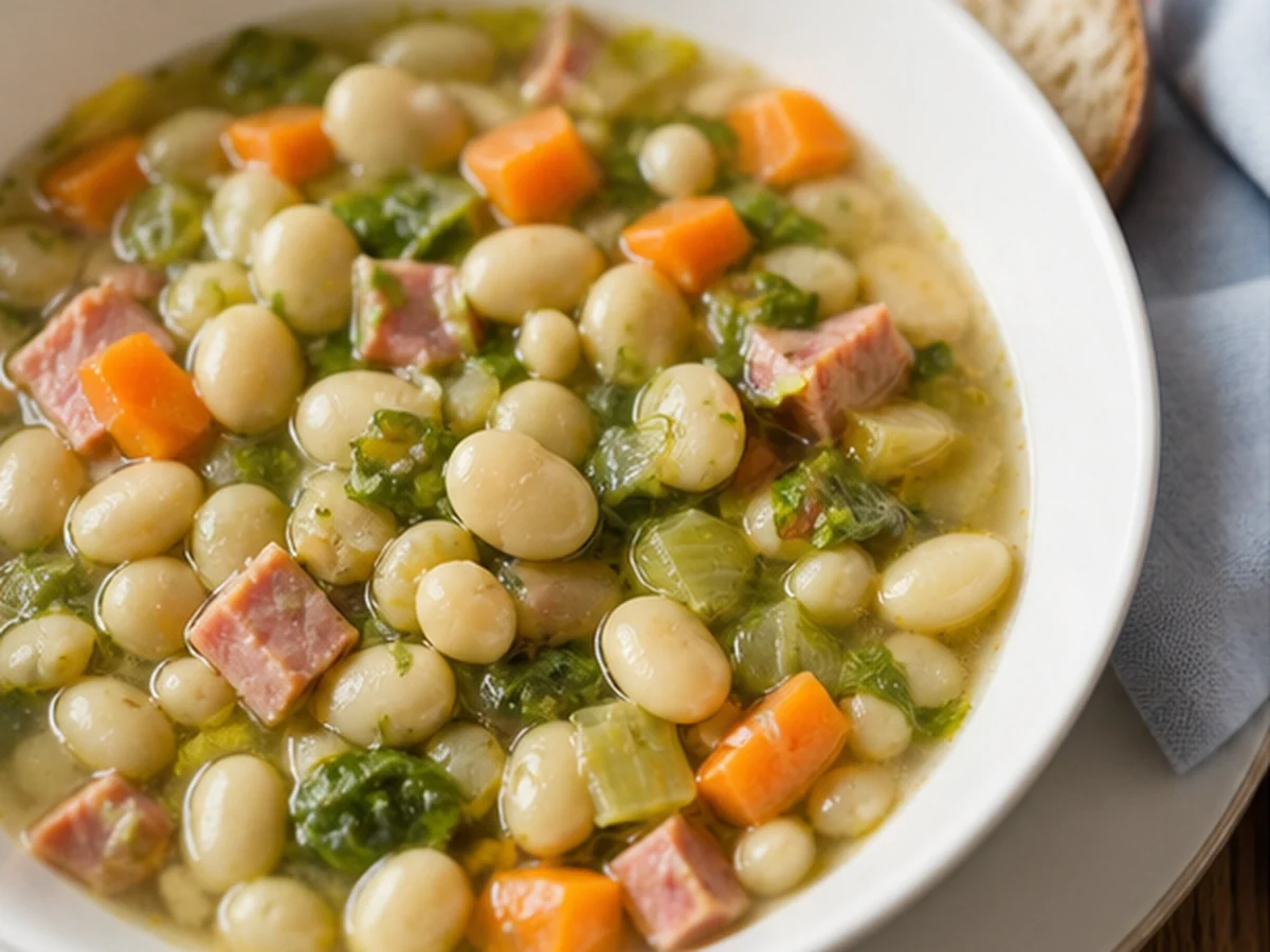 Lima Beans arranged in a natural kitchen scene