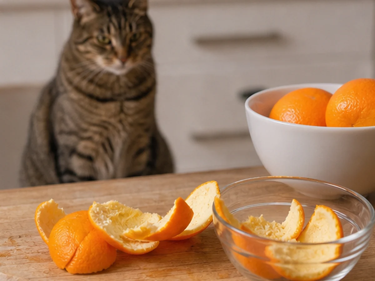 Orange Peels arranged in a natural kitchen scene