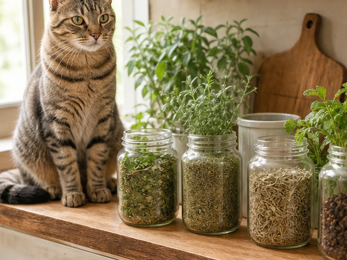 Oregano arranged in a natural kitchen scene