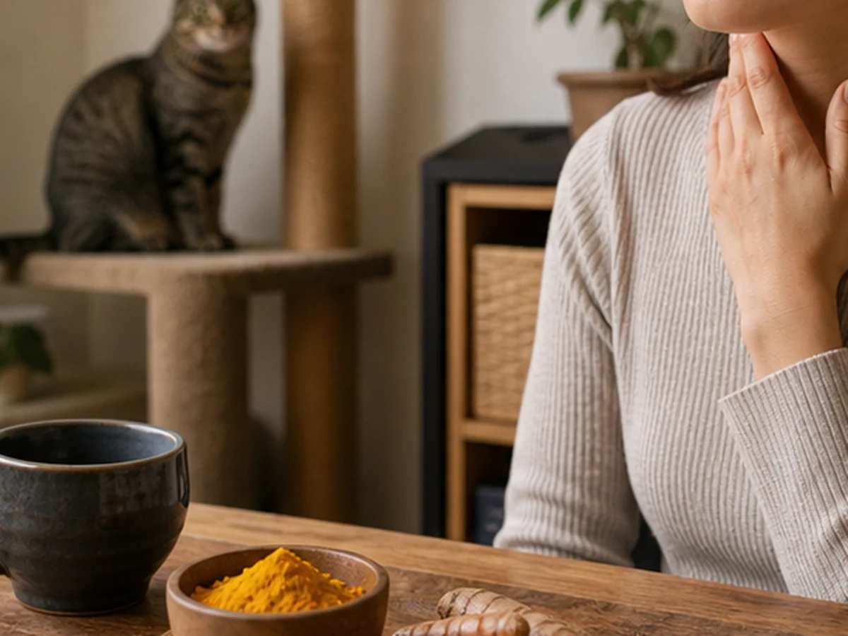 Turmeric arranged in a natural kitchen scene