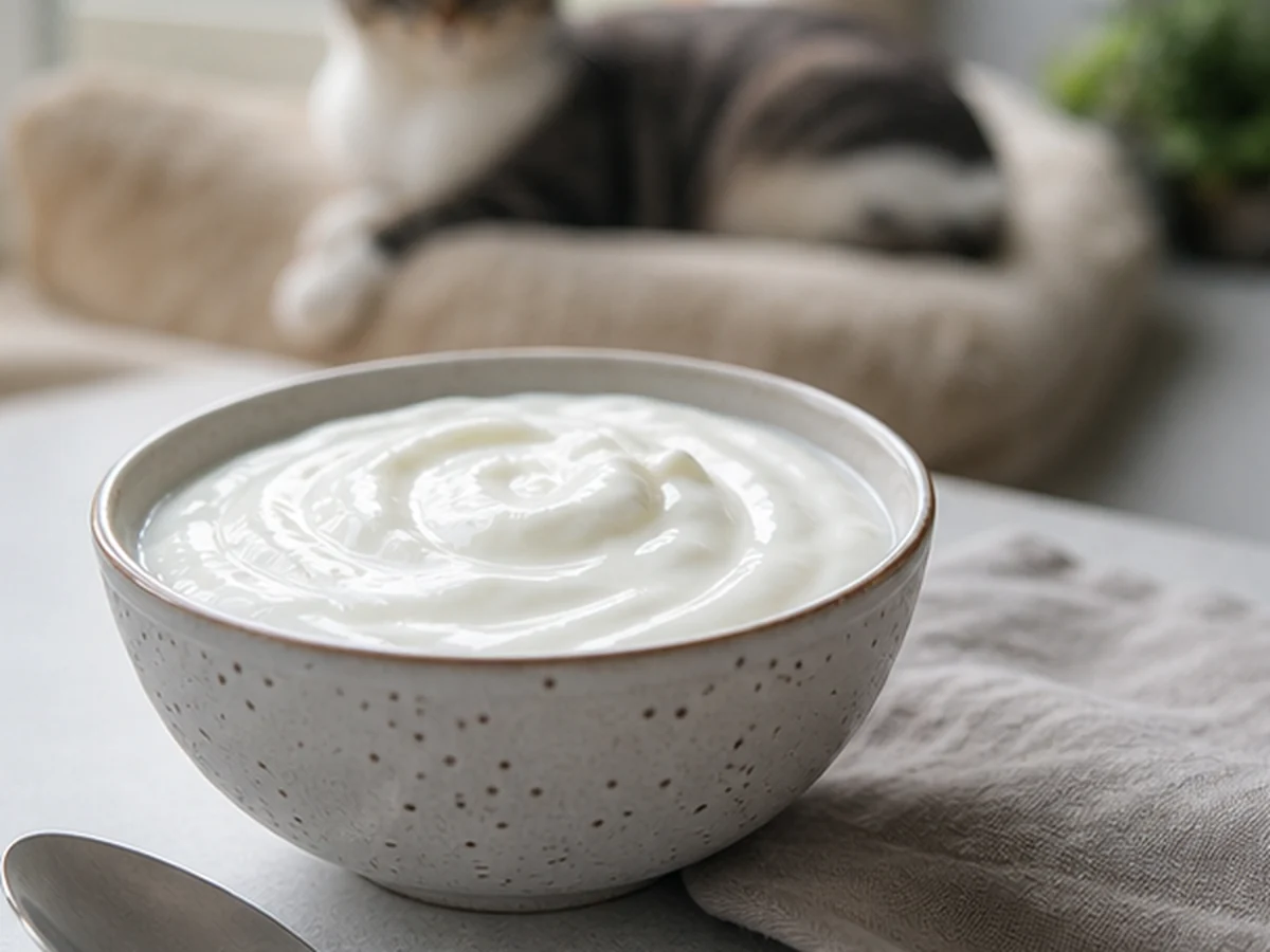 What Human Food Can Cats Eat arranged in a natural kitchen scene